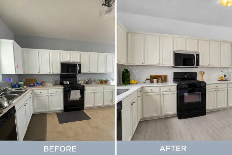 Kitchen before and after, Kyle remodel by RenovatePros