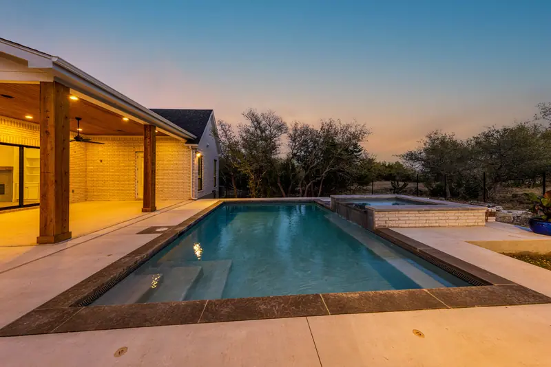 Pool, Farmhouse Hill Country Retreat (RenovatePros project)